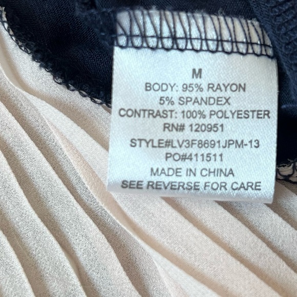 Pinque High Low Women’s Button Down Collared Tank Top Navy Blue Cream White M - Picture 5 of 6